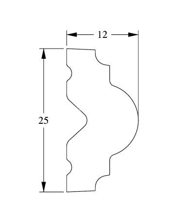Молдинг Orac Decor Duropolymer PX103 белый полистирол 25х12 мм 2м