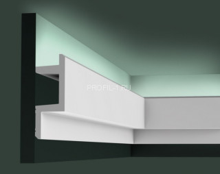 Потолочный плинтус для скрытого освещения Orac Decor C383 белый полиуретан 140х50 мм 2м Потолочный плинтус для скрытого освещения Orac Decor C383 белый полиуретан 140х50 мм 2м