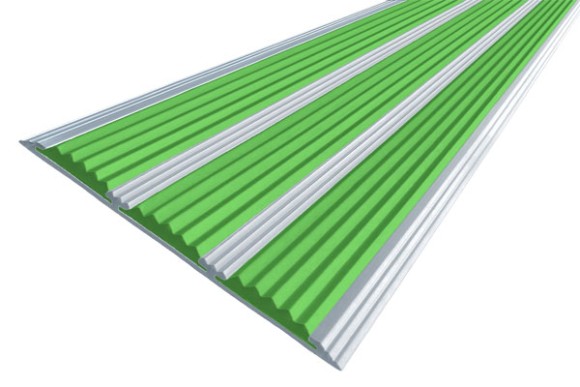 Алюминиевая полоса с резиновыми вставками 100 мм АП-100 зеленый 2,7 м