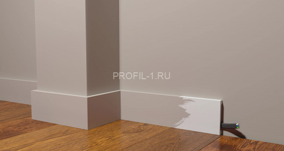 Напольный плинтус Decor-Dizayn DD708 полистирол белый, под покраску 80х13х2000 мм