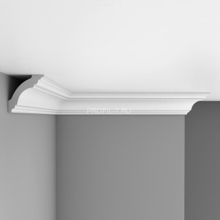 Плинтус потолочный гибкий FLEXIBLE 80х85х2400 мм Decomaster DP 213АFL из полиуретана белый под покраску Плинтус потолочный гибкий FLEXIBLE 80х85х2400 мм Decomaster DP 213АFL из полиуретана белый под покраску
