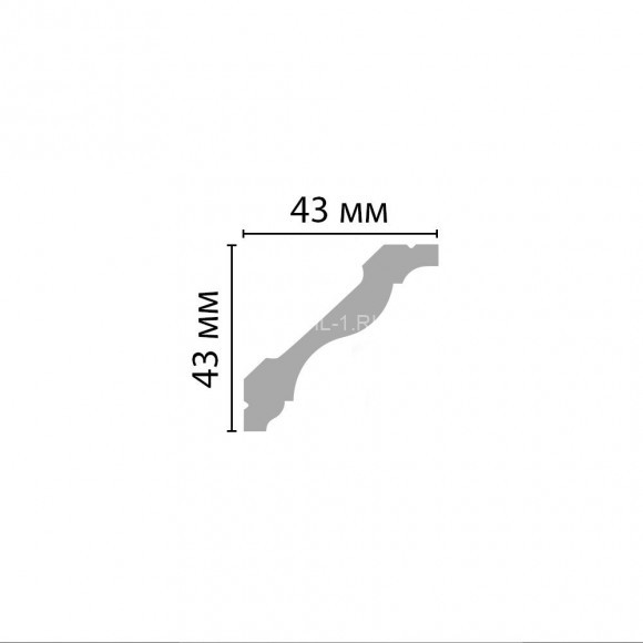 Плинтус потолочный DECOMASTER D110ДМ (43x43x2000) ударопрочный, белый, под покраску