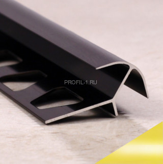 Алюминиевый профиль для наружных углов под плитку ПО-12х12 золото глянец 2,7 м Алюминиевый профиль для наружных углов под плитку ПО-12х12 золото глянец 2,7 м